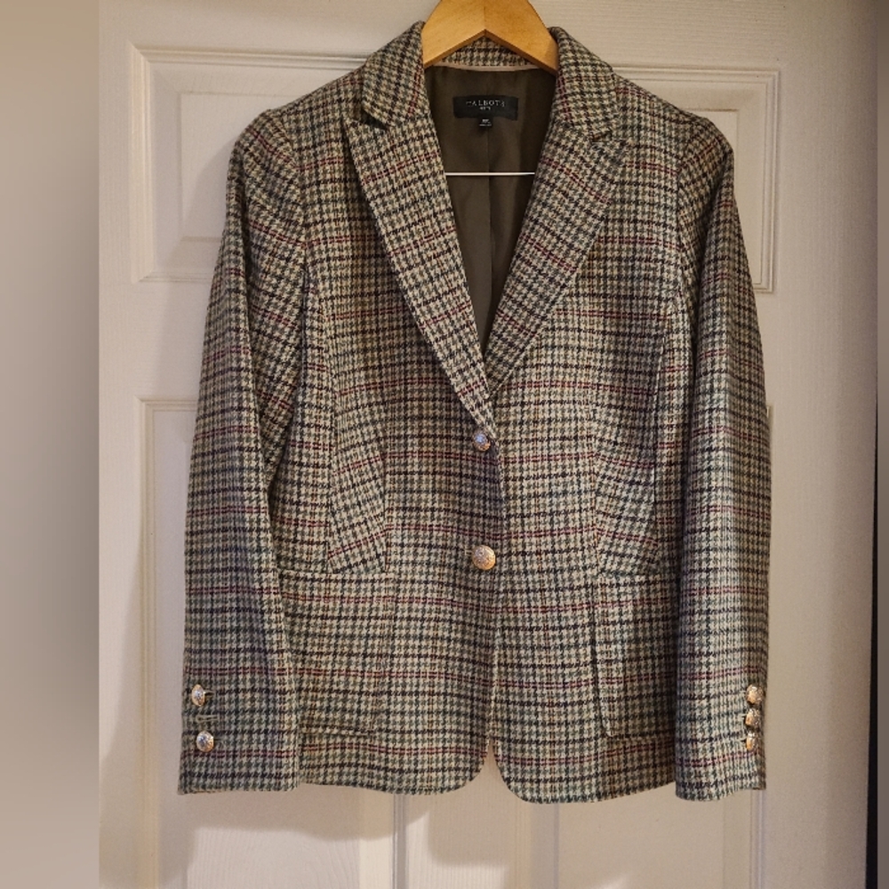 Talbots Brown Tweed Petite 10 Blazer